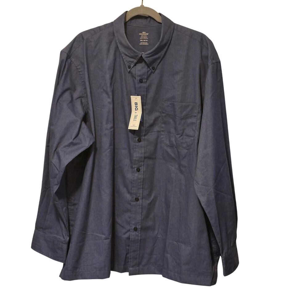 Dockers Blue Button Up Shirt 2XL NWT - Picture 1 of 4